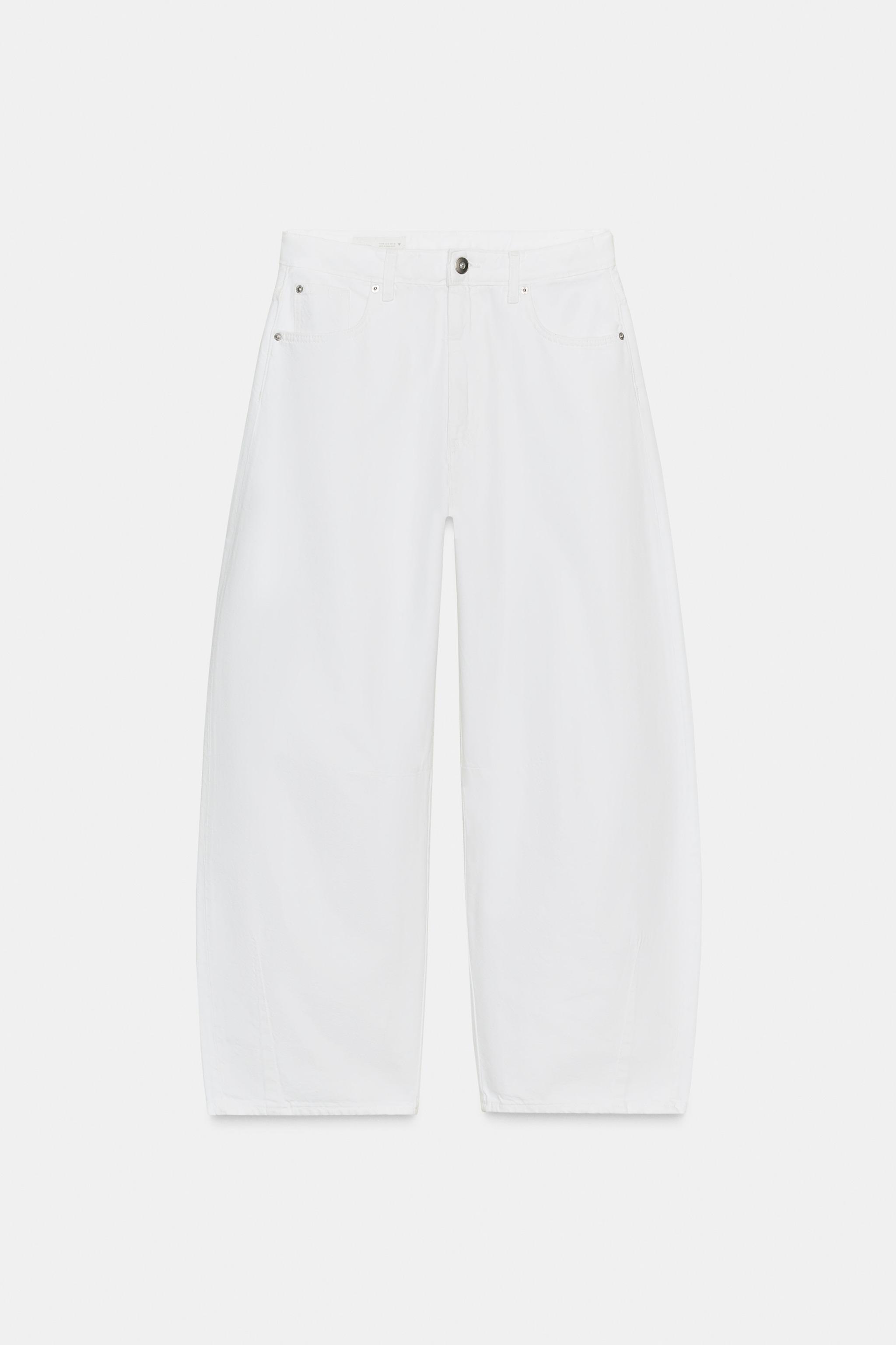 TRF BALLOON BAGGY MID-RISE JEANS - White | ZARA South Africa