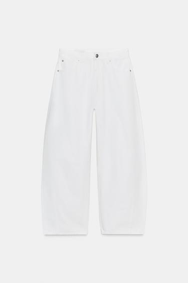 JEANS TRF BALLOON BAGGY TIRO MEDIO - Blanco de Zara
