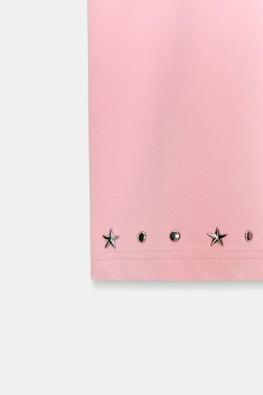 FADED-EFFECT T-SHIRT WITH STUDS - Pink by Zara - Image 2