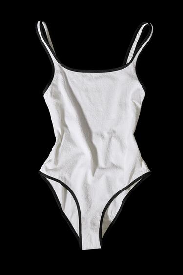 Bañador textura contraste - Blanco roto de Zara