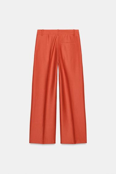 STRAIGHT-LEG DARTED TROUSERS - Dark orange by Zara - Image 7