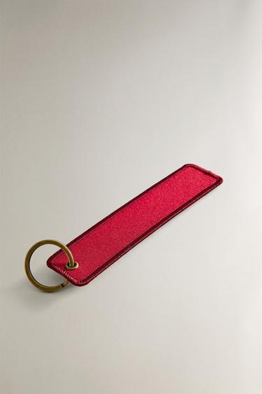 SMOOTH CANVAS KEY RING - Red by Zara - Image 1