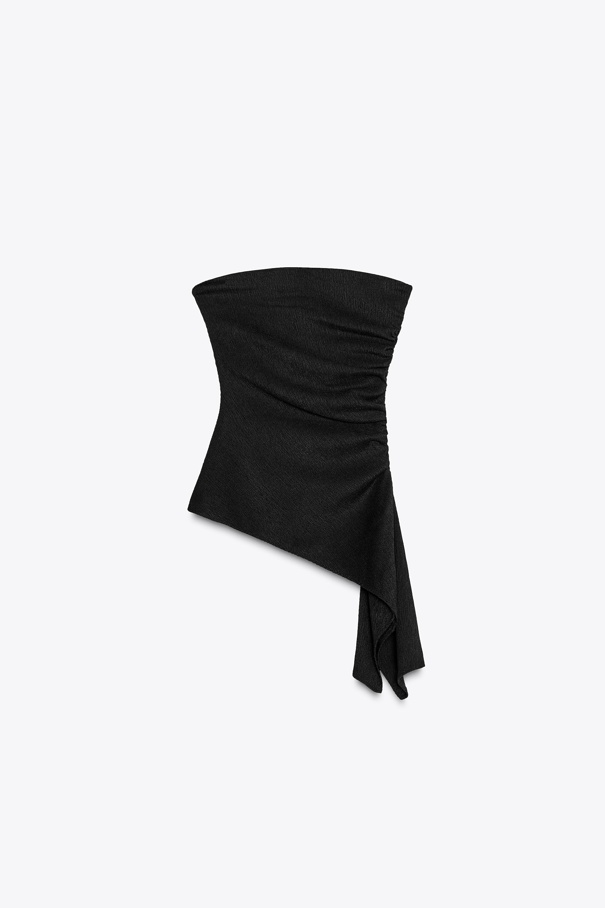 TEXTURED BANDEAU TOP