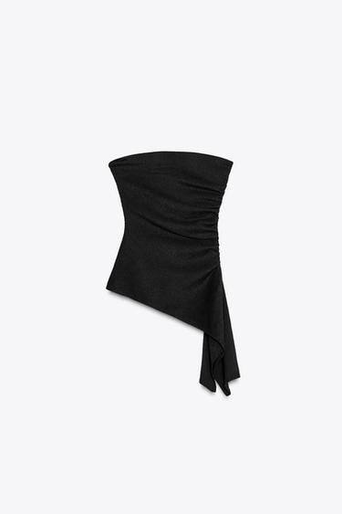 HAUT BUSTIER À TEXTURE - Noir de Zara - Image 7