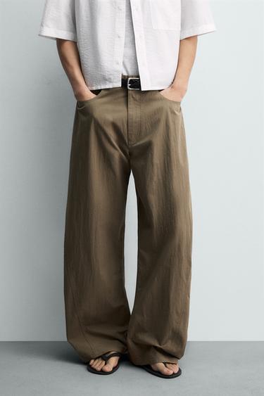 BALLOON FIT TROUSERS — Khaki 2