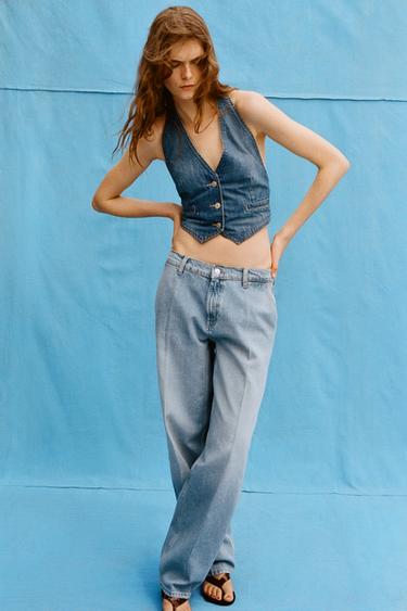 JEAN TRF TAILORED TAILLE NORMALE - Bleu clair de Zara