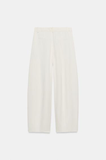 ZW COLLECTION BALLOON TROUSERS WITH LINEN BLEND - Ecru by Zara - Image 5