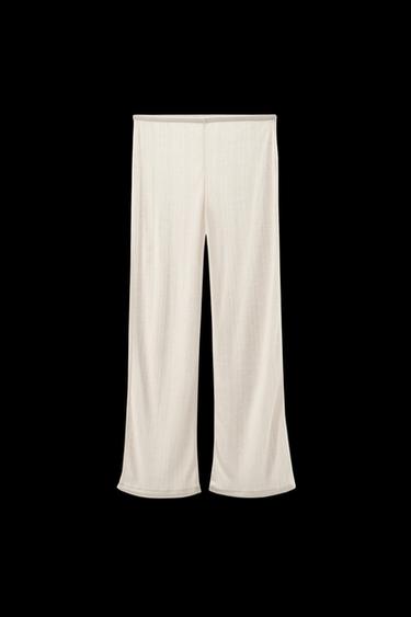 POINTELLE TROUSERS - Oyster-white by Zara