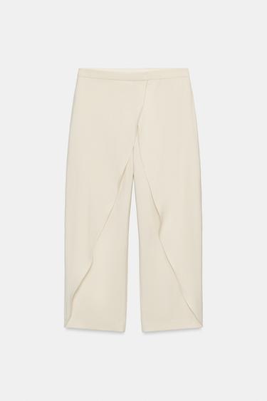 PANTALON CROISÉ SUR LE DEVANT ZW COLLECTION - Écru moyen de Zara - Image 3