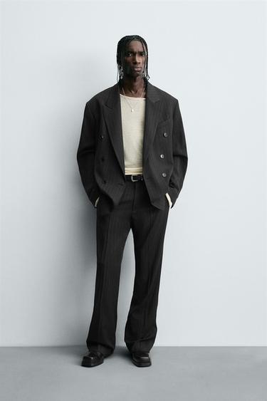 STRIPED SUIT DOUBLE-BREASTED BLAZER - striped by Zara