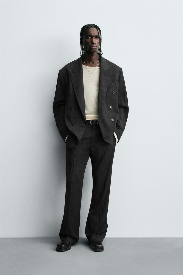 STRIPED SUIT DOUBLE-BREASTED BLAZER striped ZARA Ireland