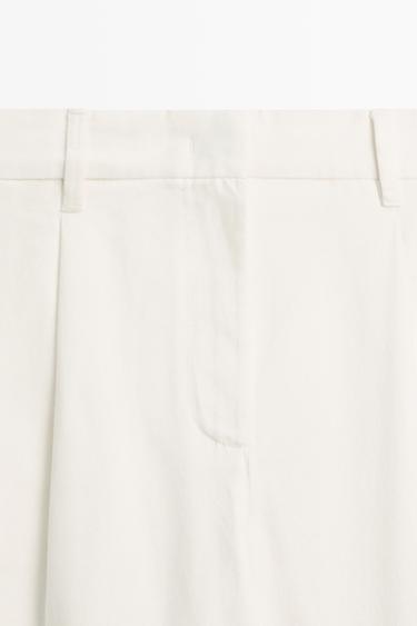 Low-rise pleated wide-leg pants — Oyster-white 2