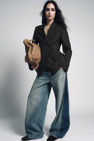 QUẦN JEANS ZW COLLECTION CẠP LỠ KHÓA KÉO PHIÊN BẢN GIỚI HẠN - Xanh dương từ Zara