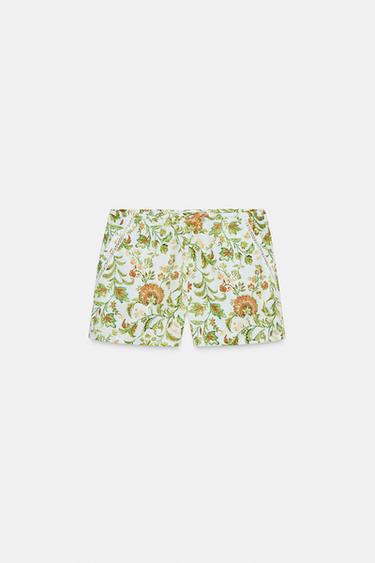 FLORAL SHORTS - Sea green by Zara