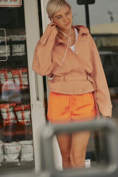 VESTE CLOUS CEINTURE - Pêche de Zara - Image 3