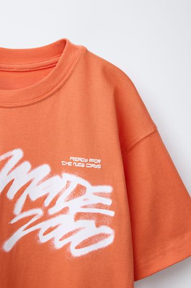 T-SHIRT À IMPRIMÉ GRAFFITI - Orange de Zara - Image 2