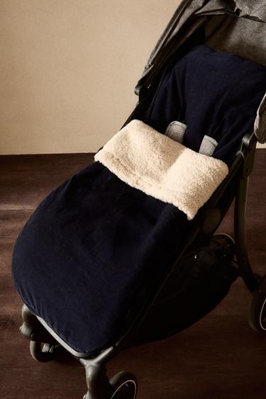 CORDUROY BABY PUSHCHAIR SLEEPING BAG - Navy blue by Zara