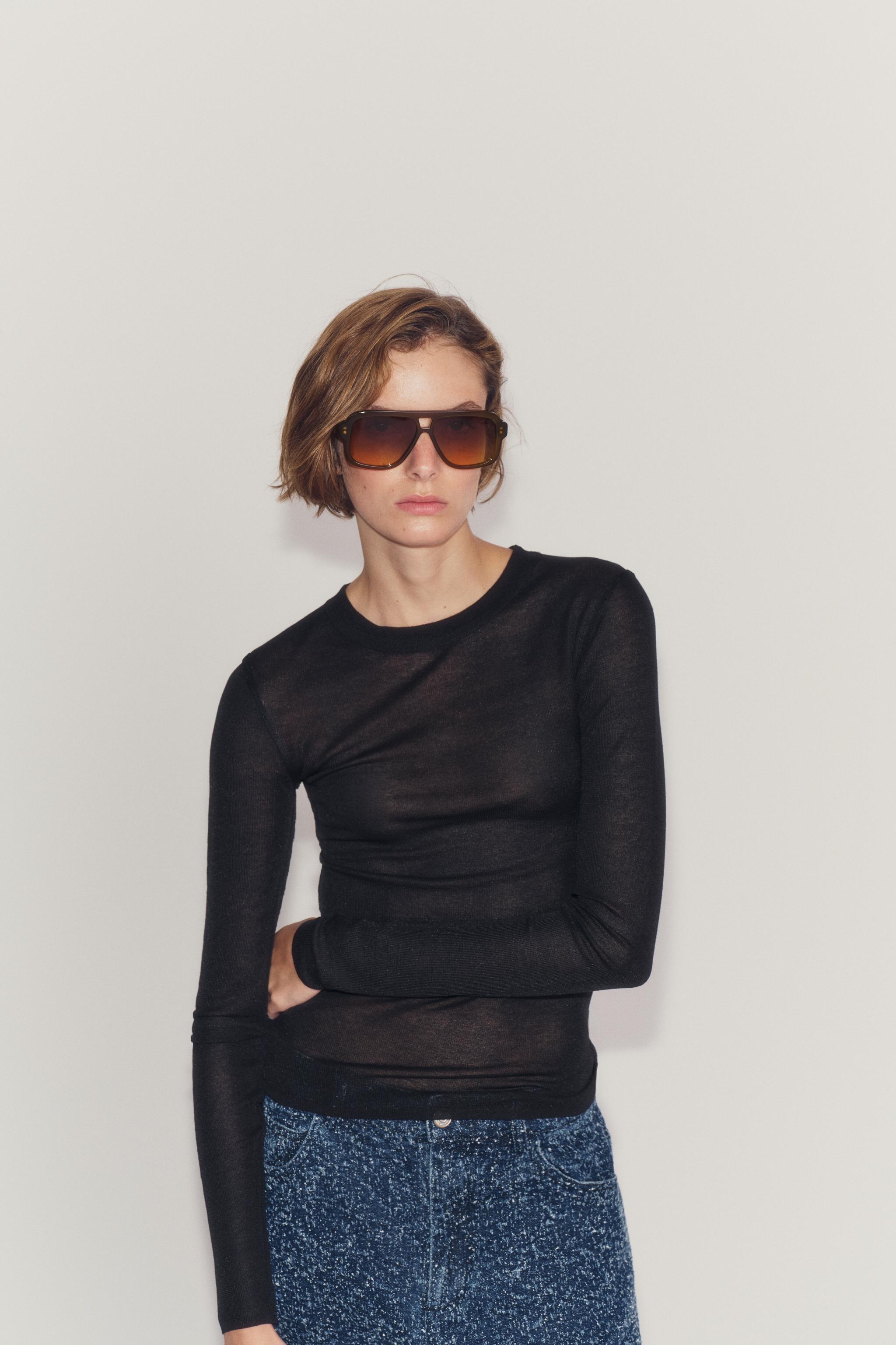 Женские свитеры Zara STRIPED FINE KNIT JUMPER — фото 3