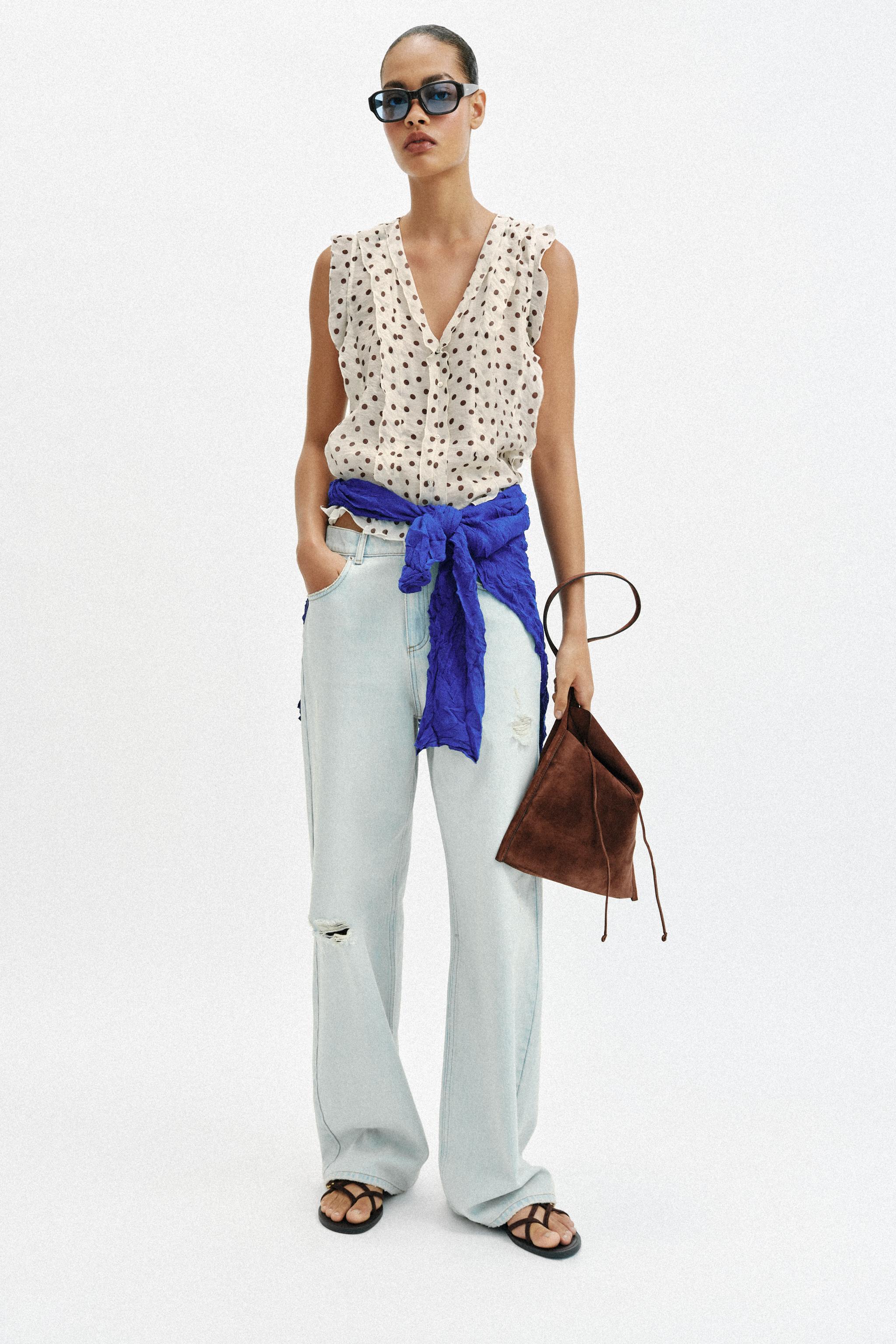 POLKA DOT PRINT BLOUSE
