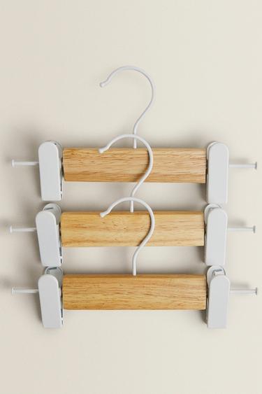 KINDERKLEIDERBÜGEL HOLZ KLAMMERN (3ER-PACK) - Hellbeige von Zara - Bild 0