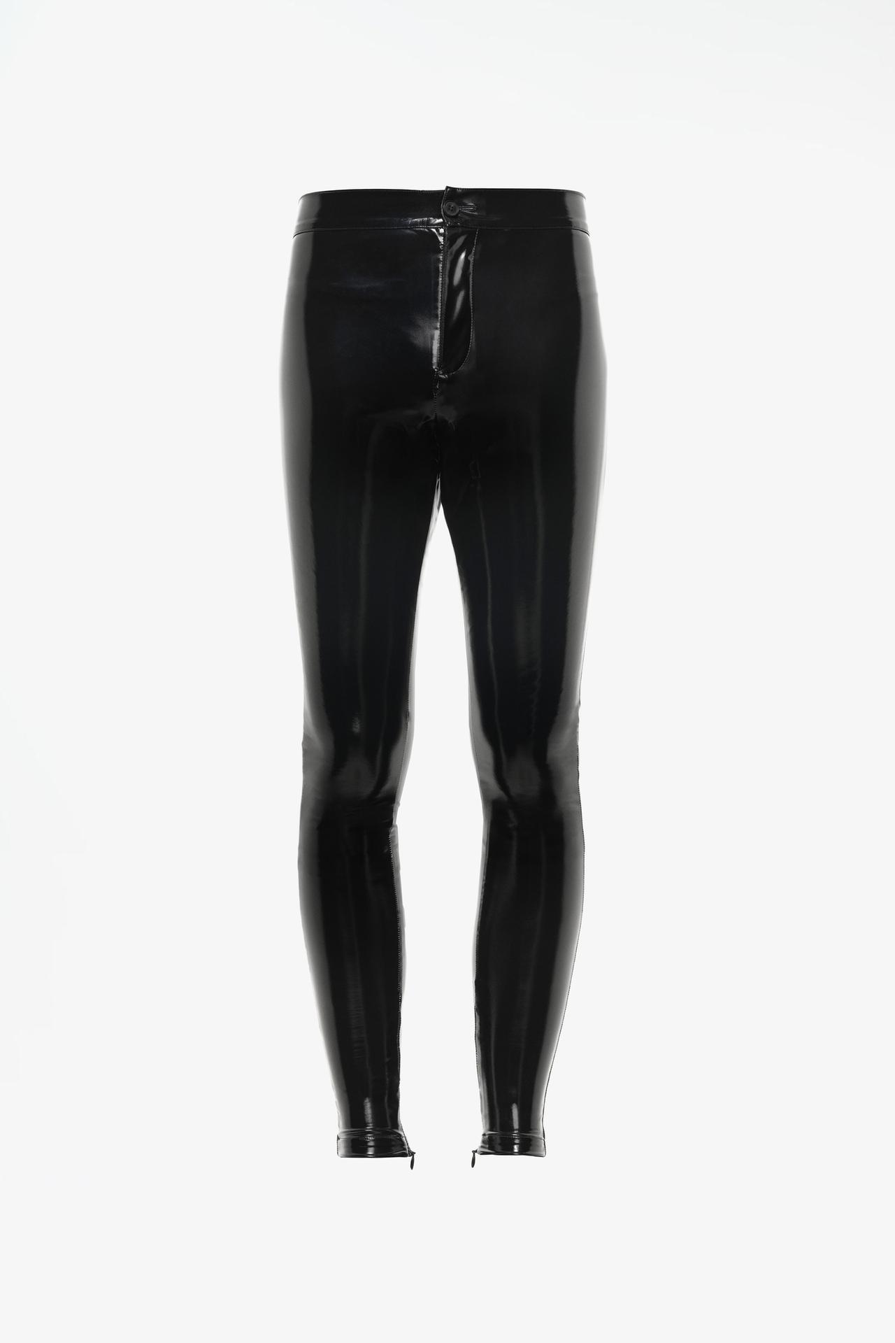 LIMITED EDITION VINYL SKINNY FIT PANTS — Black