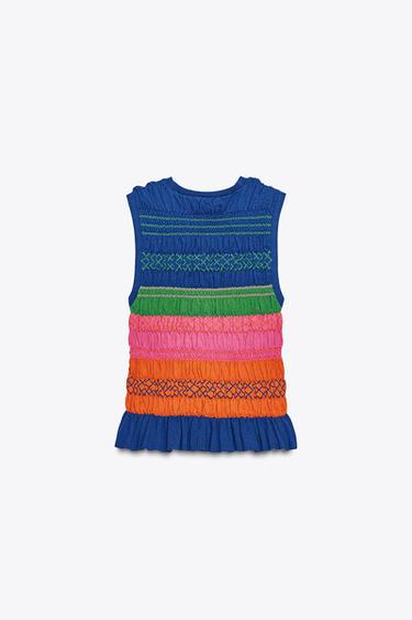 SMOCKED KNIT TOP - Multicoloured by Zara - Image 5