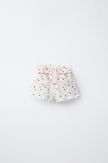 STRAWBERRY TEXTURED BERMUDA SHORTS - Oyster-white by Zara - Image 0