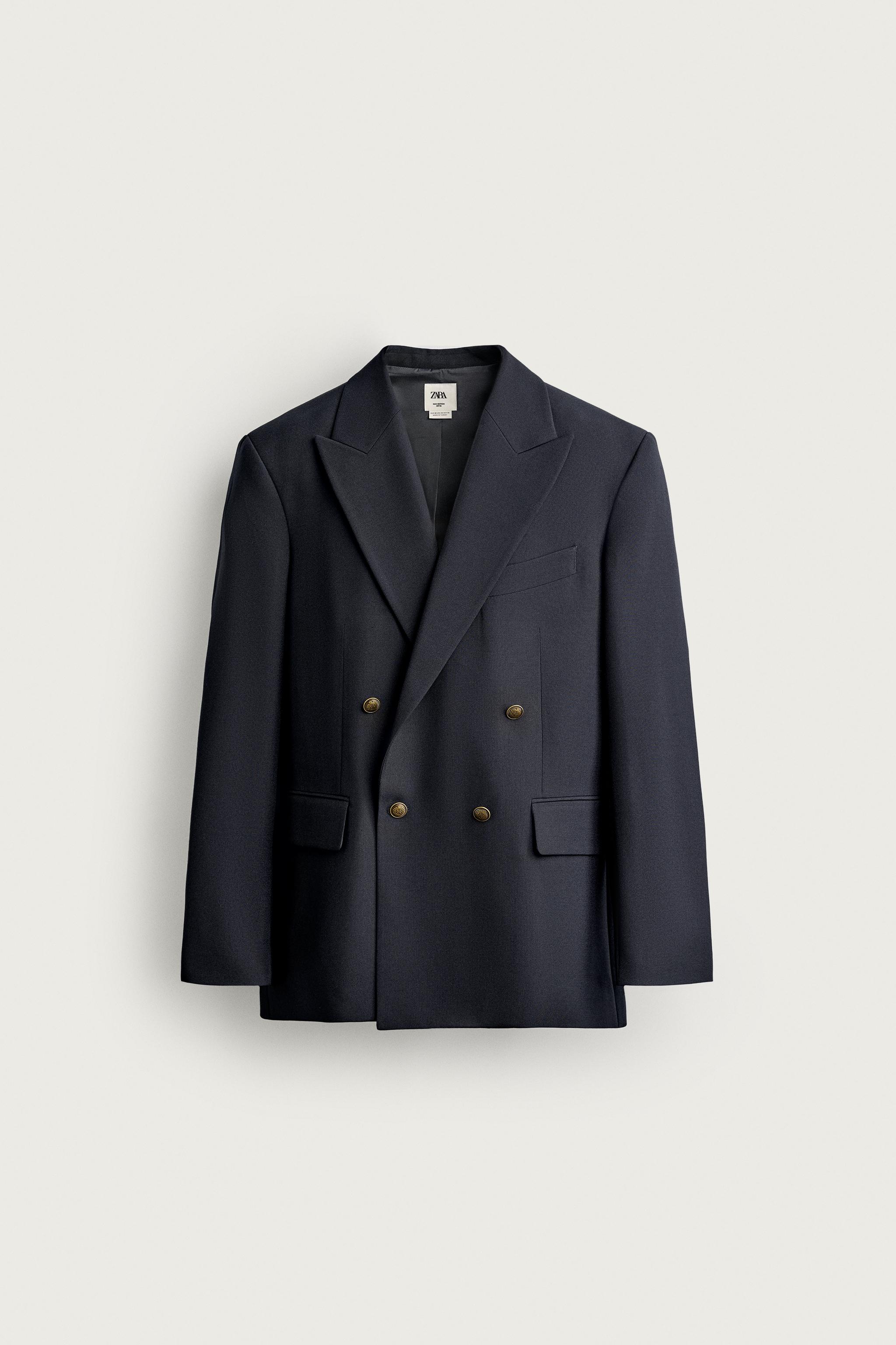 ゴールドボタン ダブルブレストブレザー - ネイビーブルー | ZARA
