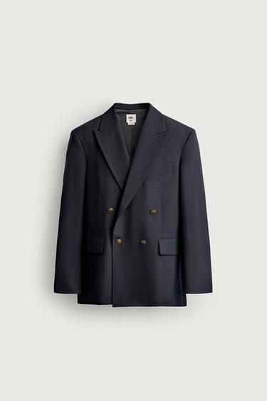 Zara LACİVERT - ALTIN DÜĞMELİ KRUVAZE BLAZER