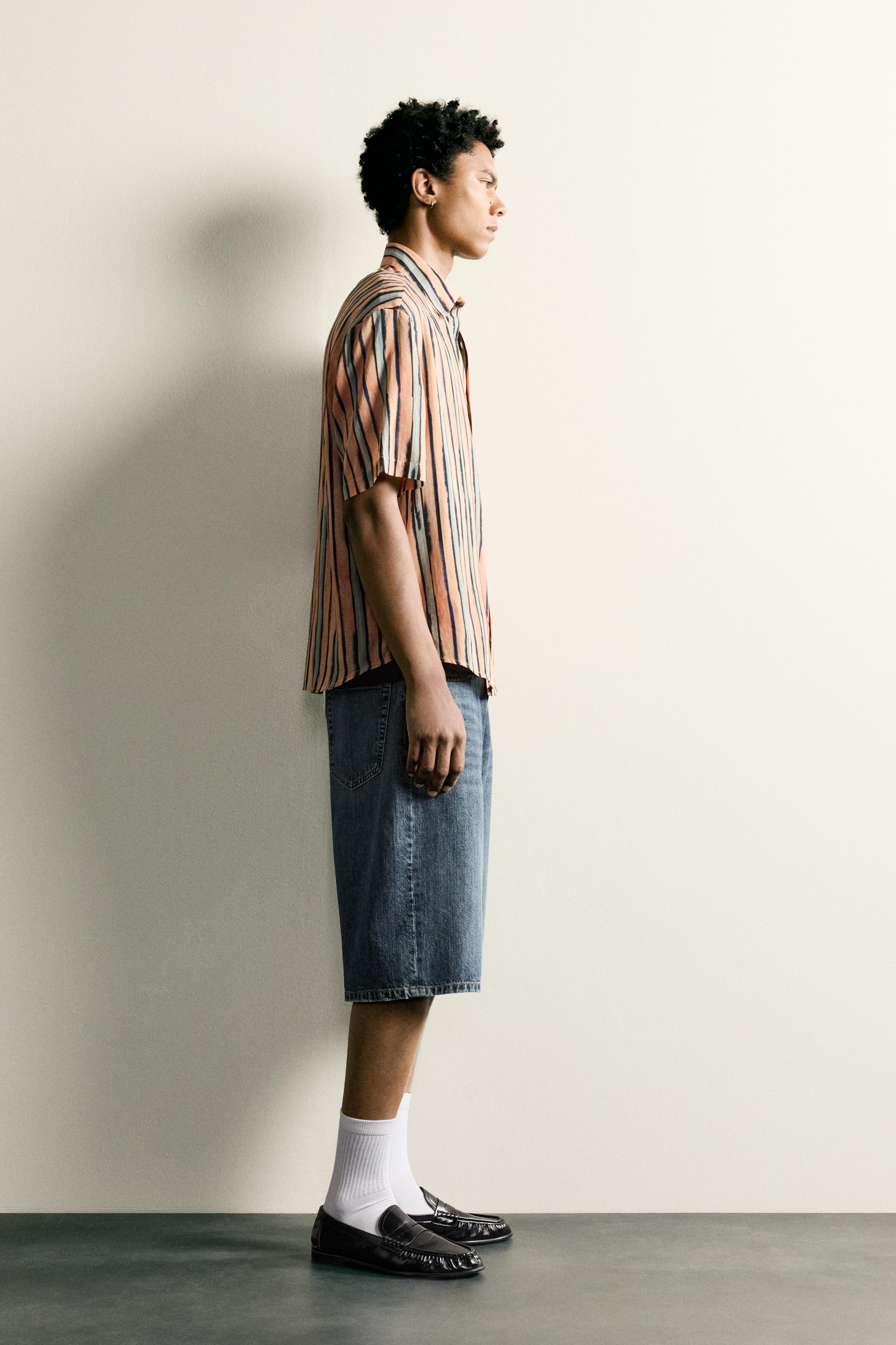 CHEMISE À RAYURES COTON-VISCOSE