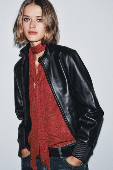 BLOUSE IMPRIMÉE À NŒUDS ZW COLLECTION - Rouge de Zara - Image 6