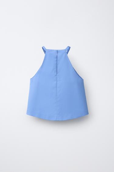 TOP WITH BOWS - Blue by Zara - Image 1