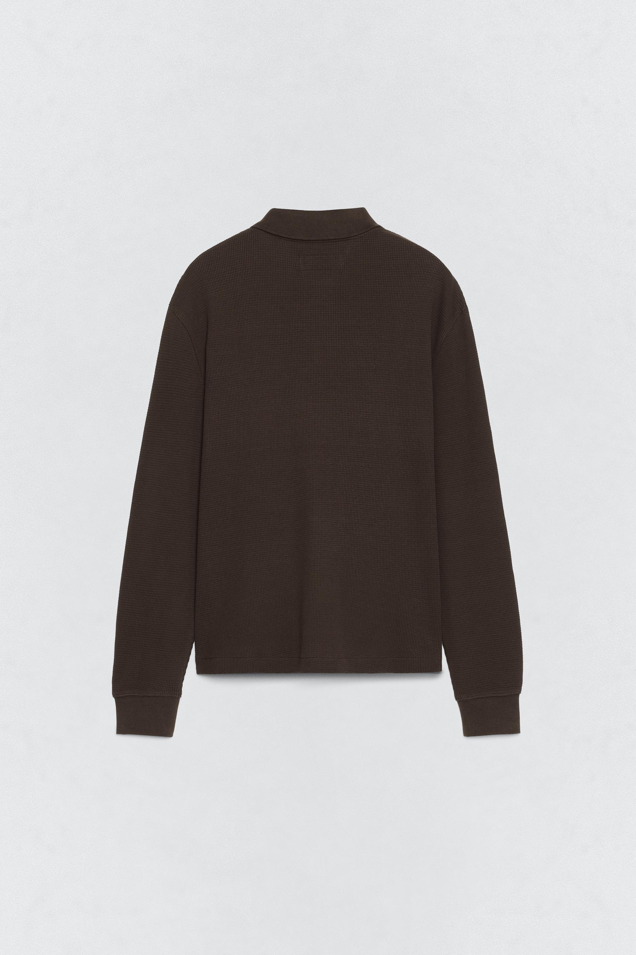 SOSHIOTSUKI x ZARA ワッフルニット ポロシャツ - ブラウン | ZARA