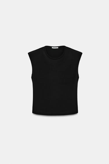 TOP MANGA SISA HOMBRERAS - Negro de Zara - Imagen 0