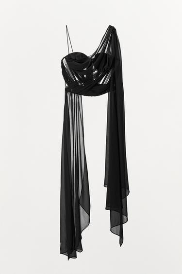 DRAPED COMBINATION CORSET TOP - Black by Zara - Image 3