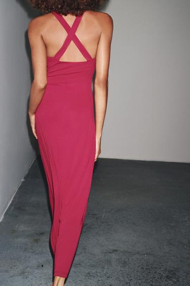 ROBE FLUIDE CROISÉE - Framboise de Zara - Image 2