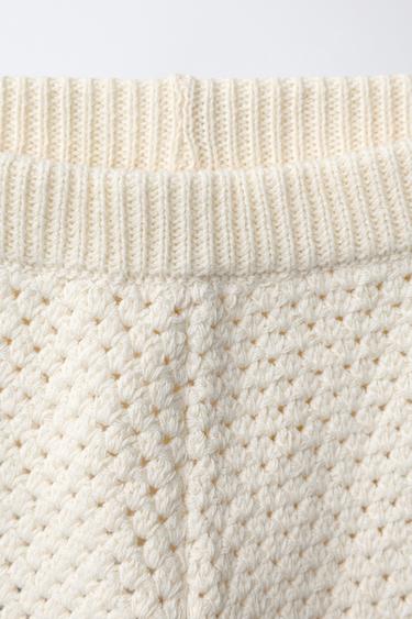 SHORT EN CROCHET À FLEURS - Écru de Zara - Image 2