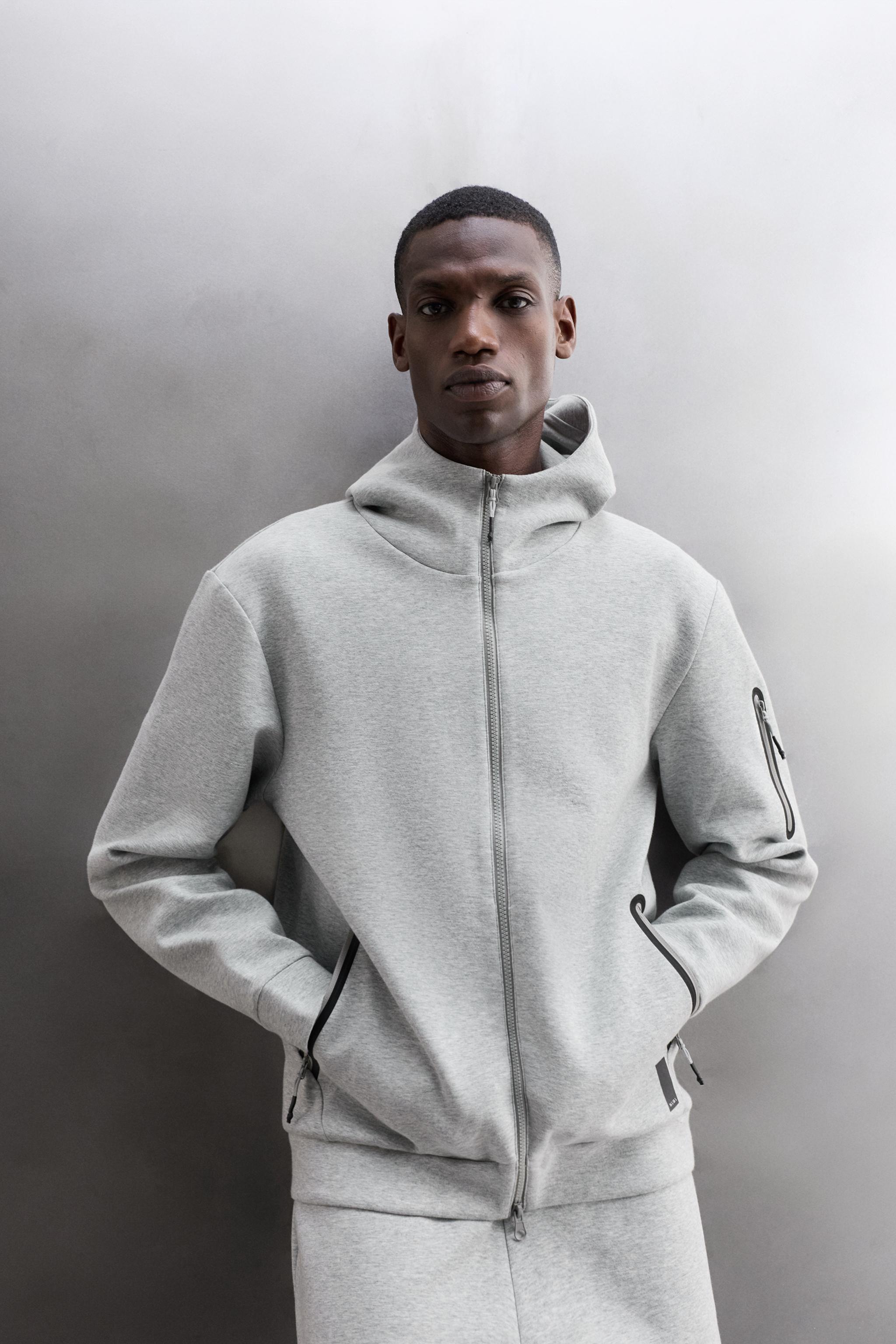Zara TEKNİK FERMUARLI KAPÜŞONLU SWEATSHIRT görsel 6