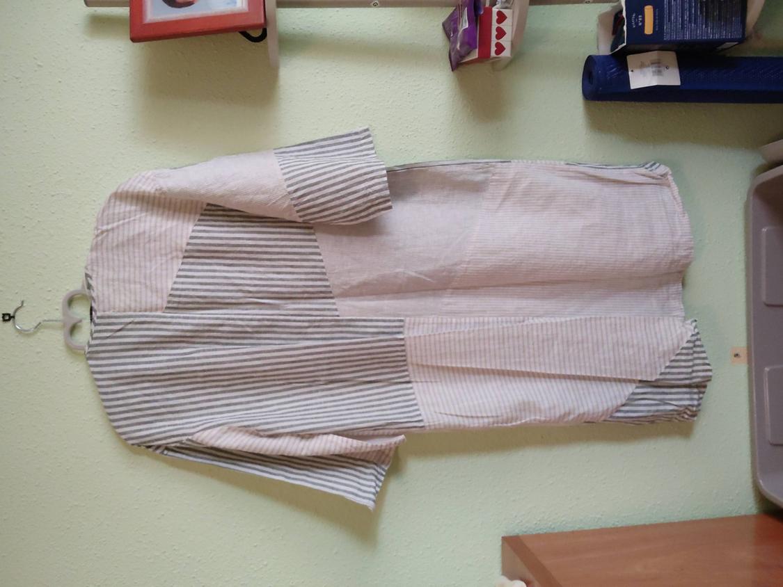 LINEN BLEND PATCHWORK KAFTAN DRESS - Image 2