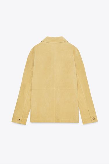 100% SUEDE LEATHER JACKET - Beige-pink by Zara - Image 2