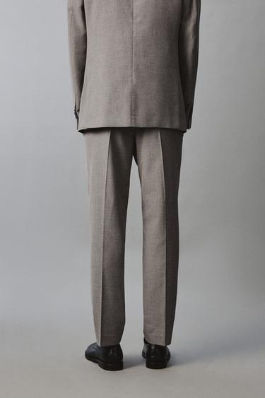 REGULAR FIT TEXTURED SUIT TROUSERS - Beige by Zara - Image 2