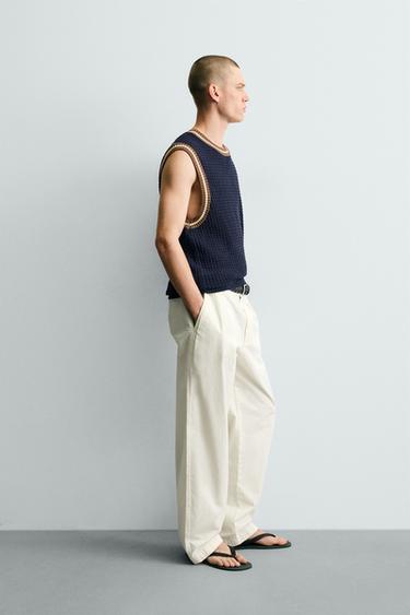 CONTRAST RIB KNIT VEST - Blue by Zara - Image 3