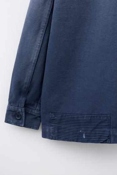 WASHED-EFFECT OVERSHIRT - Blue by Zara - Image 3