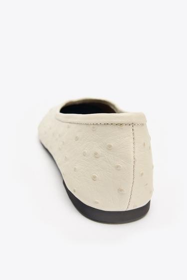 EMBOSSED BALLERINA FLATS - Vanilla Yellow by Zara - Image 5
