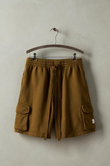 Zara RELAXED FIT CARGO BERMUDA SHORTS X SR_A - Khaki