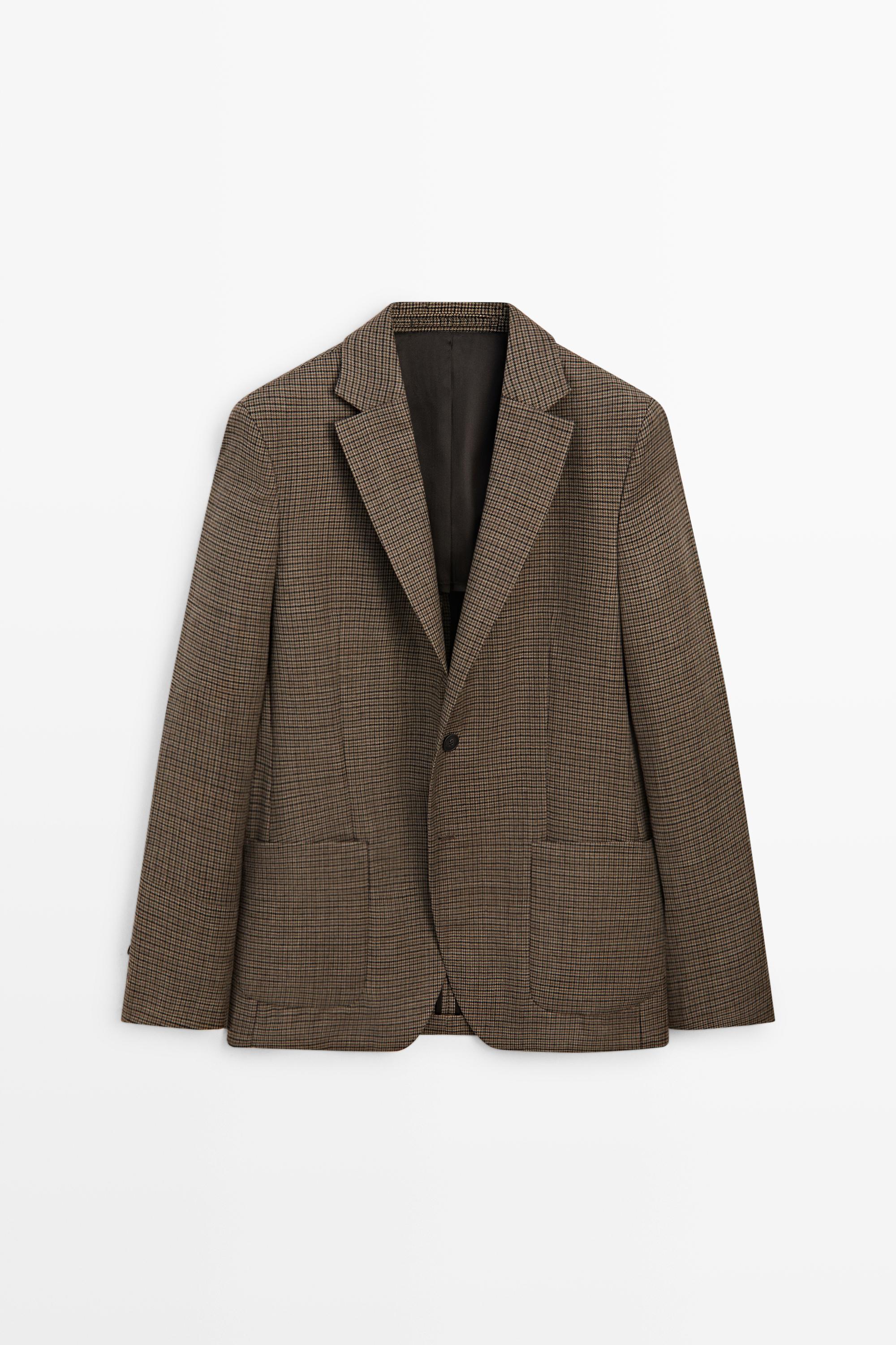 100% wool houndstooth blazer