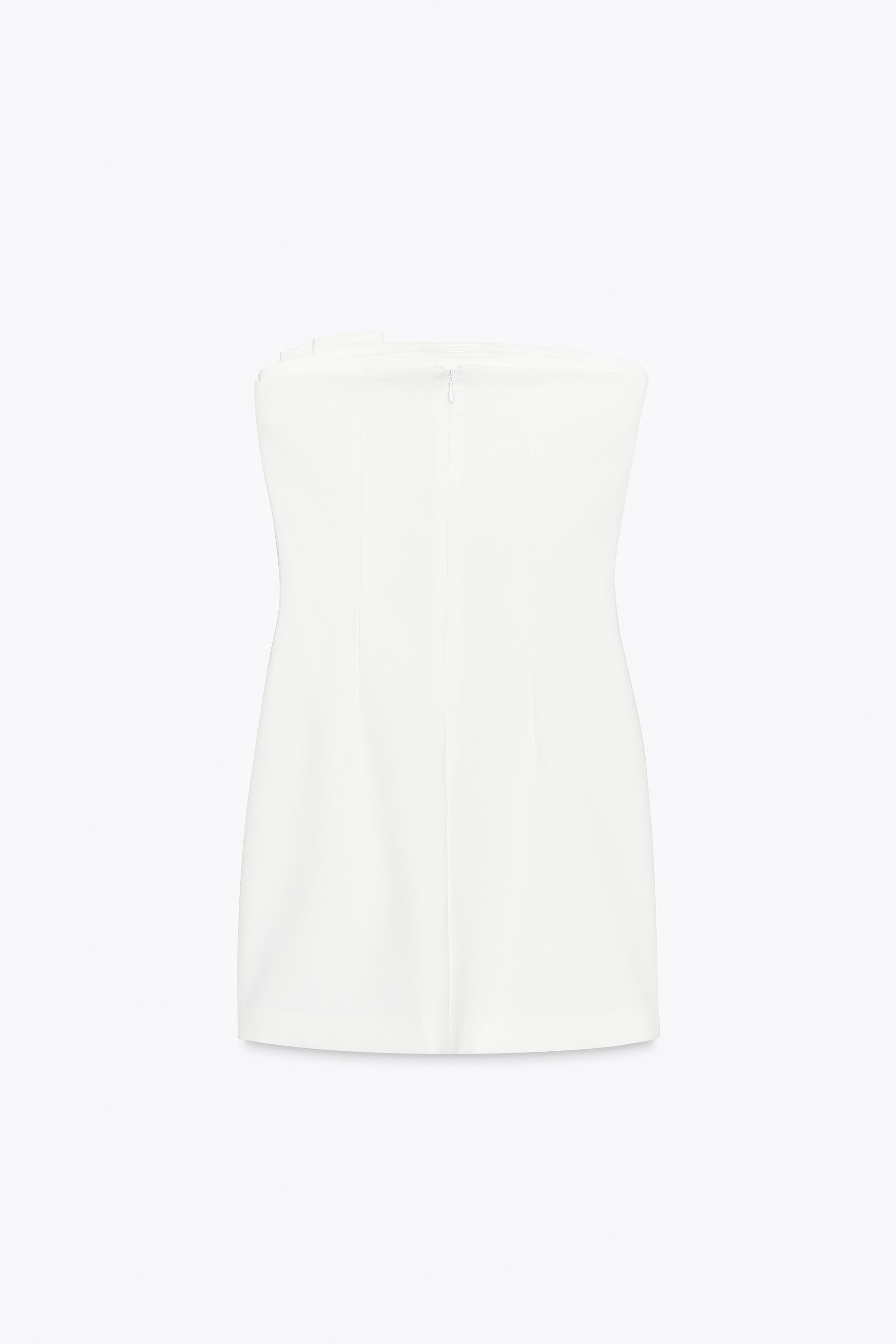 ZARA リボン＆ゴールドアップリケ ミニワンピース 5029/129 GOLD APPLIQUÉ BOW MINI DRESS - Ecru | ZARA United States