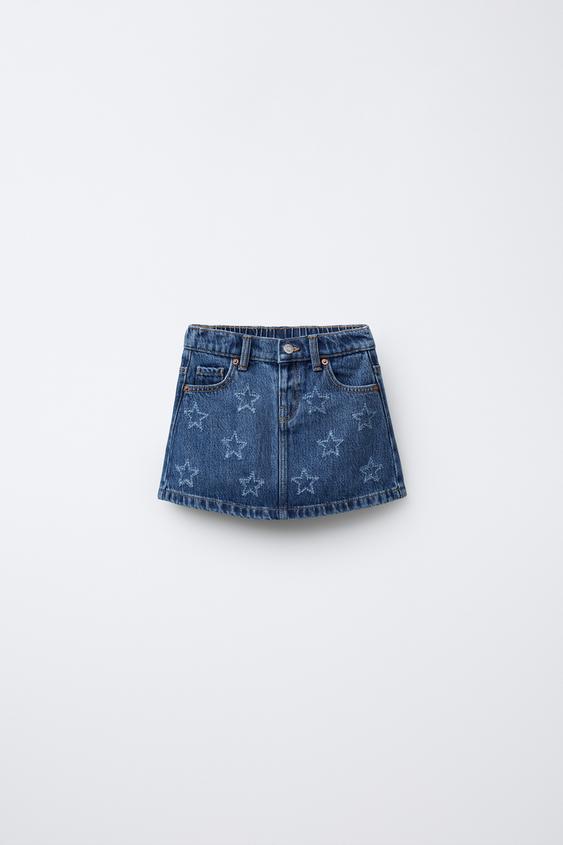 STAR DENIM SKIRT - Main Image