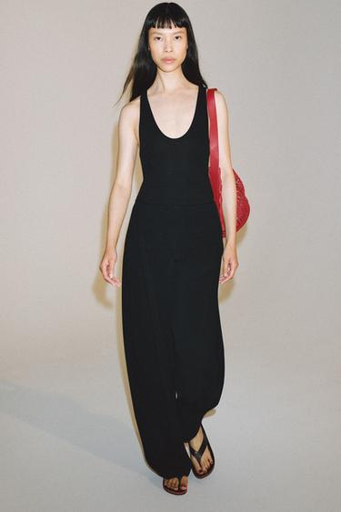 ZW COLLECTION ダーツ入りワイドパンツブラックZaraのZW COLLECTION ダーツ入りワイドパンツ - ブラック 