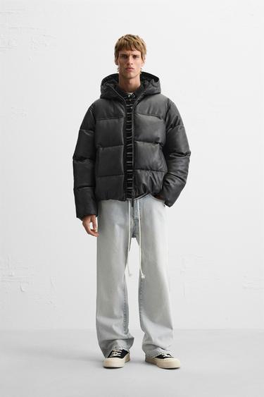 СТЕГАНАЯ КУРТКА ИЗ ИСКУССТВЕННОЙ КОЖИ — ЧЕРНЫЙ от Zara — изображение 0